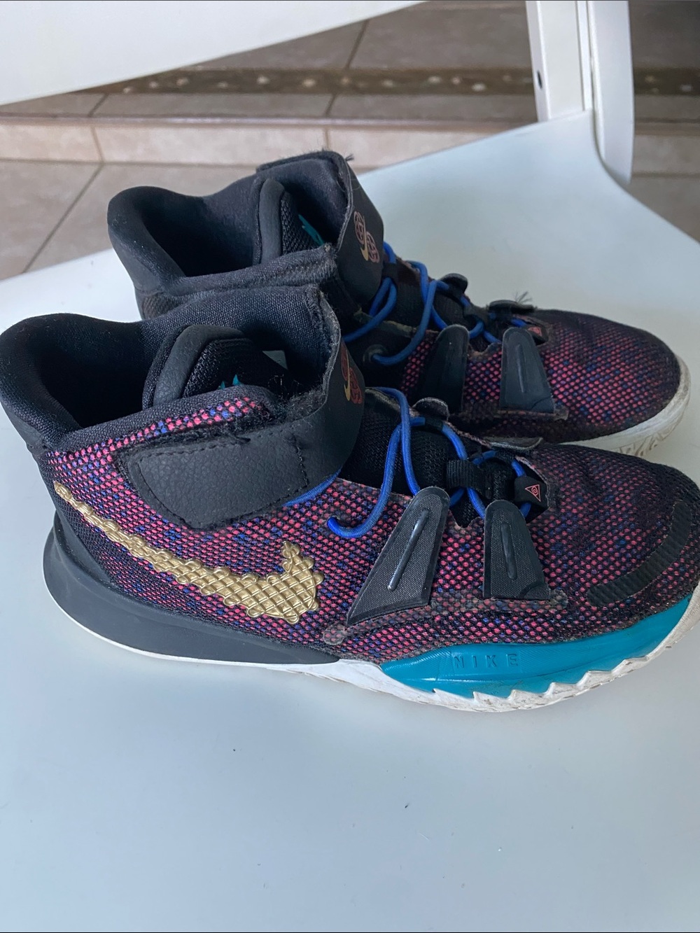 Nike Kids Mid-Top Sneakers - Black/Purple/Gold/Teal